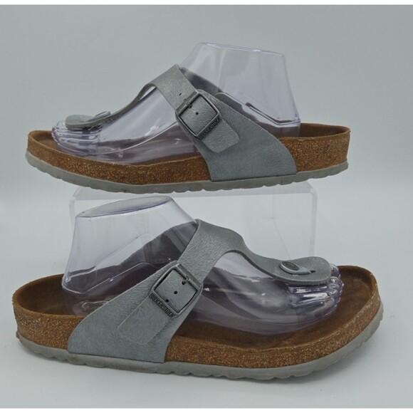 Birkenstock Gizeh Women EU 42 US SZ 11-11.5 Flip Flop Sandals Silver Thong Shoes - Picture 1 of 9
